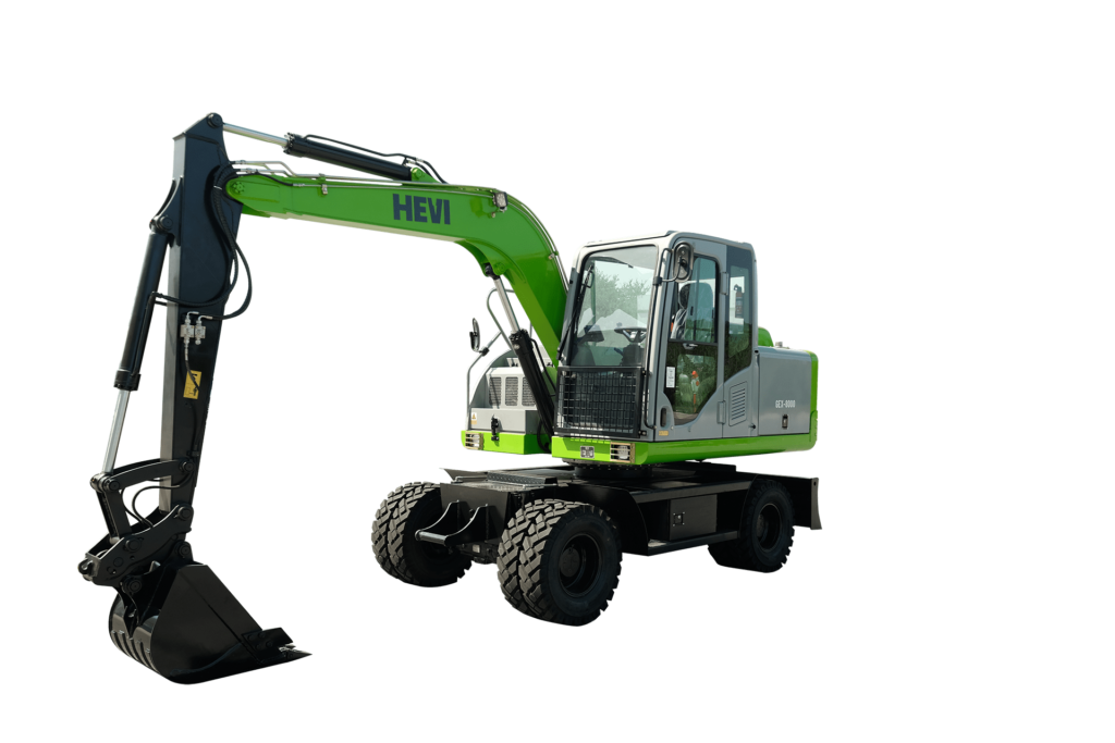 HEVI - Electric Excavators HEVI GEX-8000 green electric excavator.