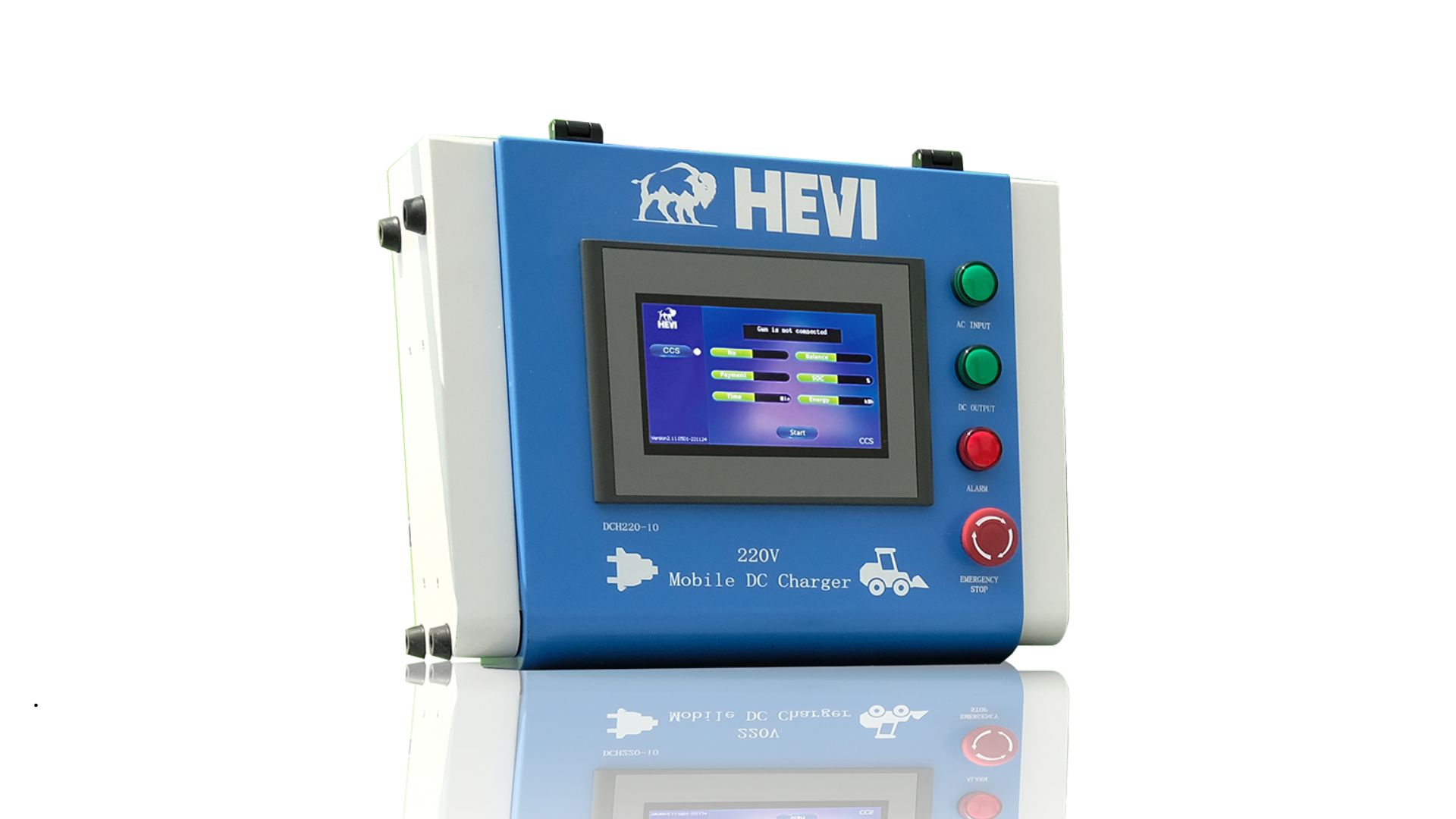 HEVI - Electric Chargers - DCH220-10 HEVI DCH220-10 white and blue electric charger.