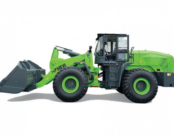HEVI - Electric Wheel Loader - H55L HEVI H55L green electric wheel loader.
